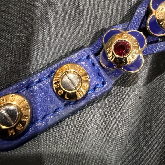 Blue Braided Flower Bracelet with Multicolor Stones - Picture 5 of 9